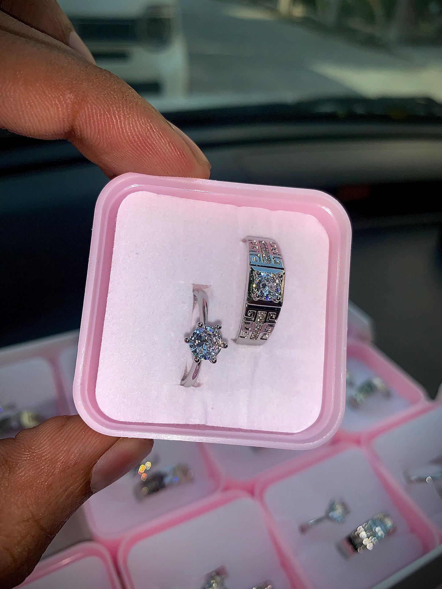 Adjustable Couple Ring Set Of Two Rings