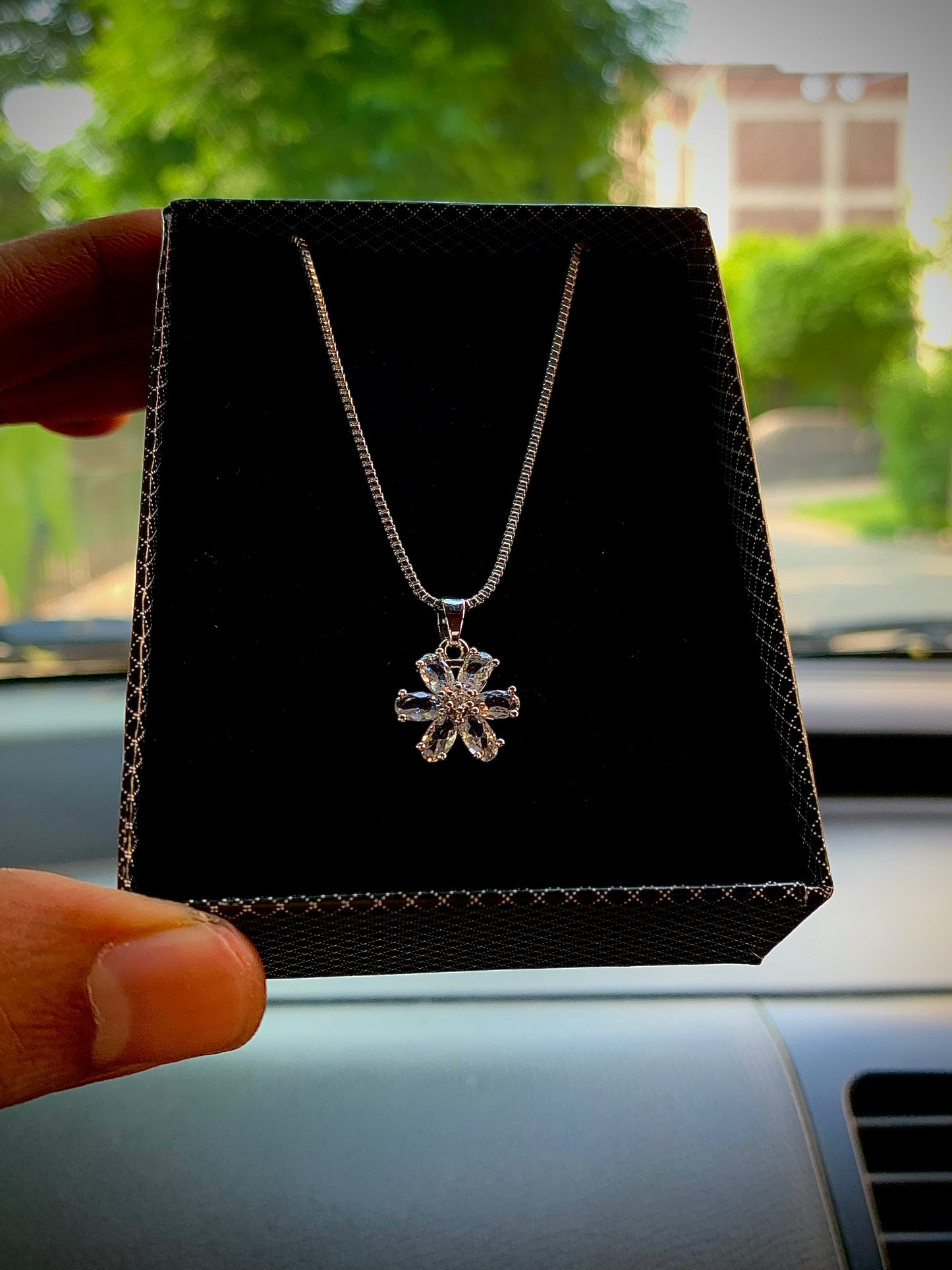 Flower Petal Necklace With Box