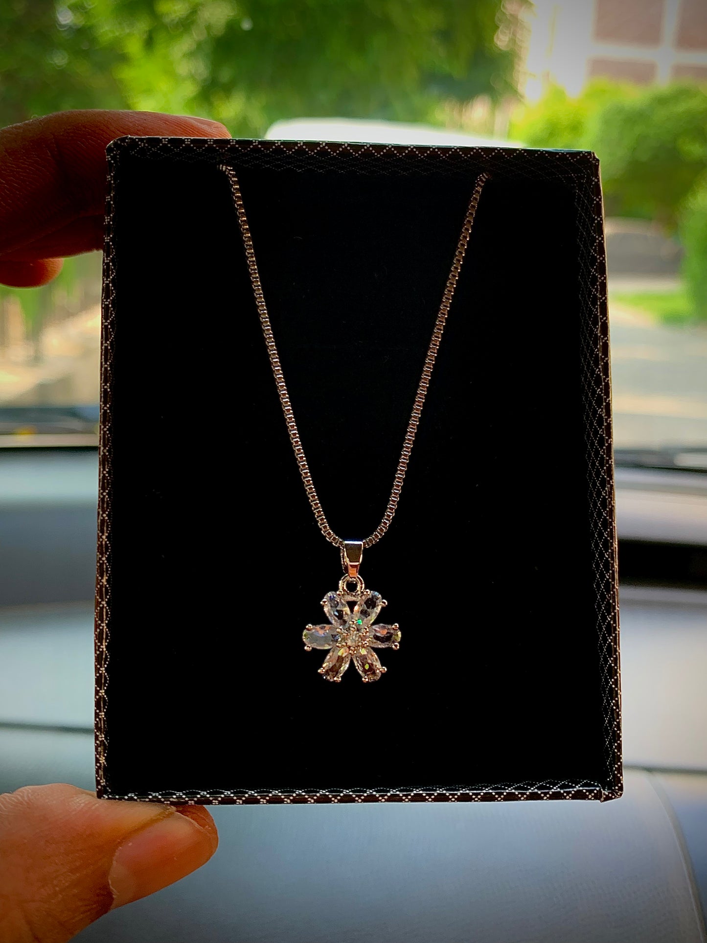 Flower Petal Necklace With Box