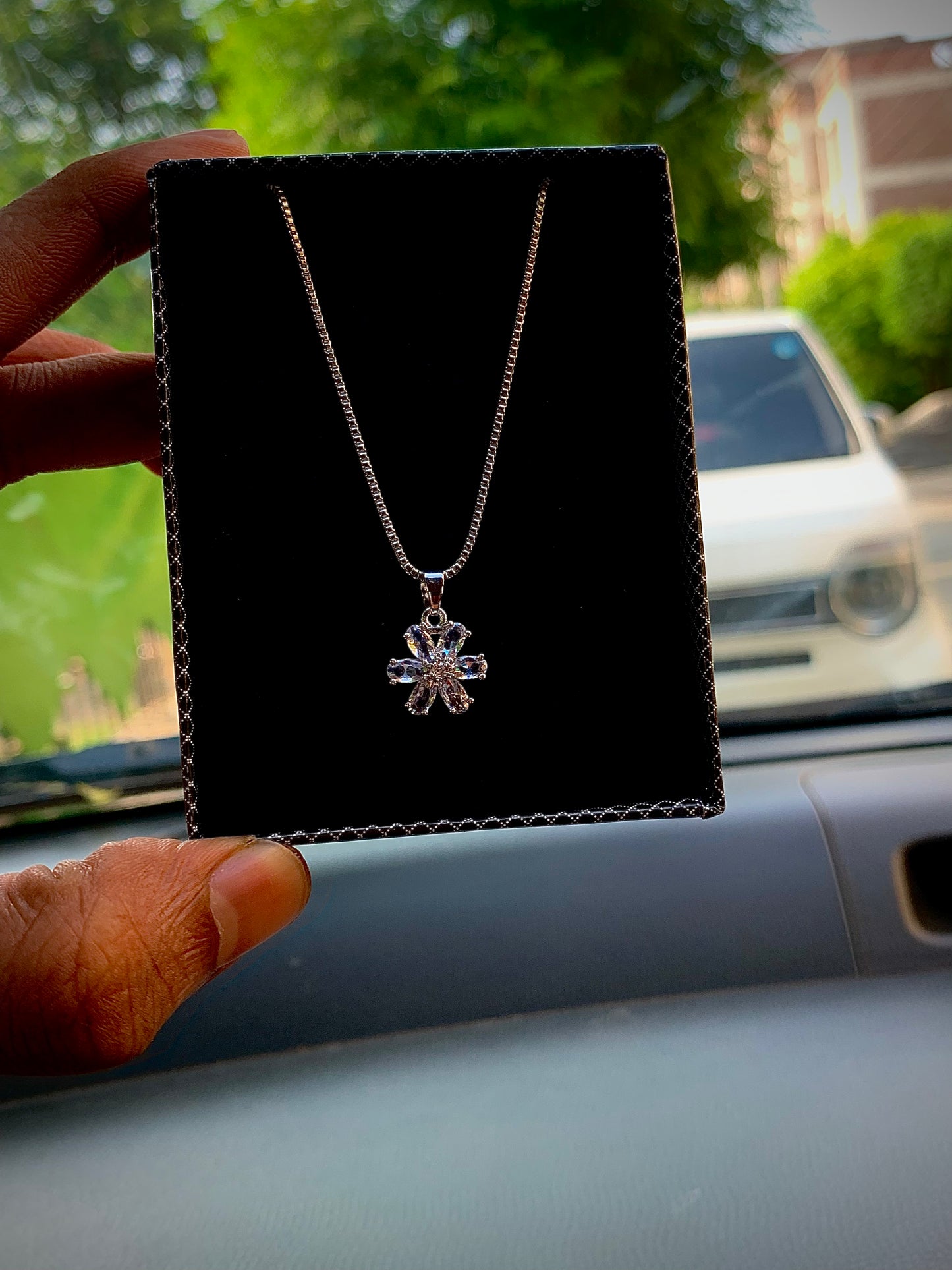 Flower Petal Necklace With Box