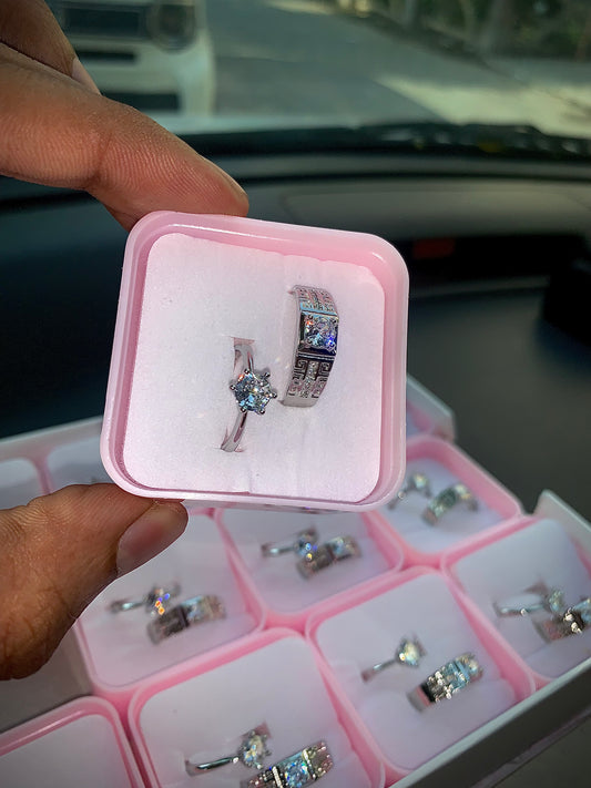 Adjustable Couple Ring Set Of Two Rings