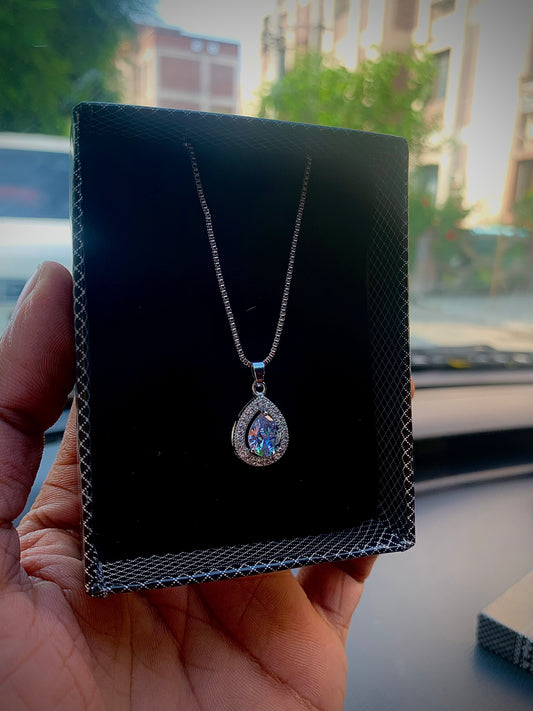 Tear Drop Necklace With Box